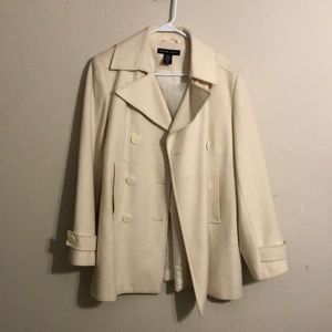 Ivory pea coat. Size 10. Cleaning my closet. No flaws. Great condition.